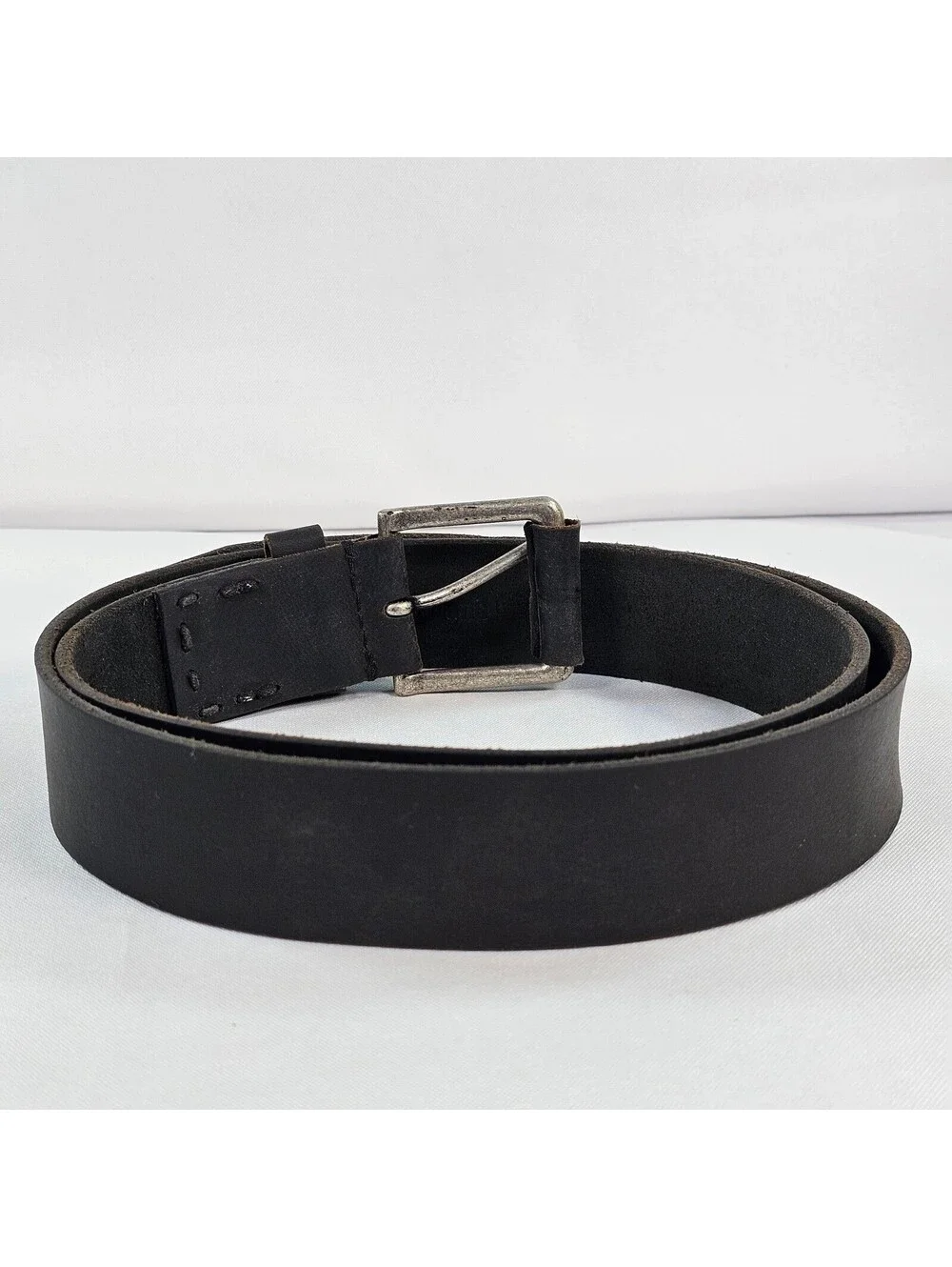 Timberland Mens Genuine Leather Belt Dark Brown Size 40 Metal Buckle Rugged